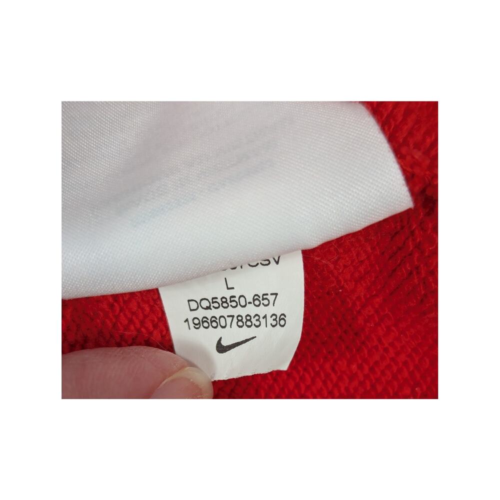 Women's  Nike Fleece Logo Hoodie in University Red Cropped Look Size Large - Picture 6 of 8
